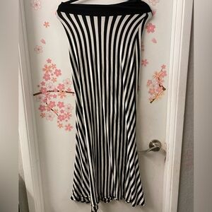 Love Culture Black and White Asymmetrical Maxi Skirt